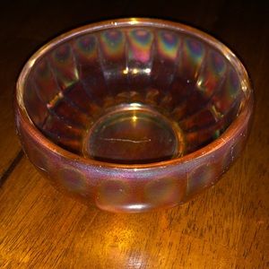 Vintage gold carnival glass bowl 5 in diameter